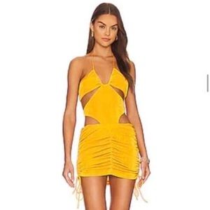 NWT H:ours Zita Mini Dress in Sunset Yellow